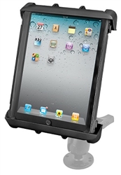 C Ball Sized 2.5 Inch Diameter Base and Standard Sized Arm with RAM-HOL-TAB8U Universal Cradle for 10" Screen Tablets WITH or WITHOUT Large Heavy Duty Case/Cover/Skin Including: Apple iPads