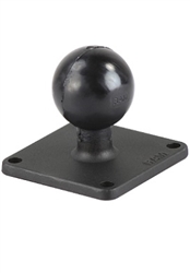 2.5 Inch x 2.5 Inch Aluminum Plate with 1.5 Inch Dia. Ball (4-Hole Pattern of 2" x 2" Center to Center)