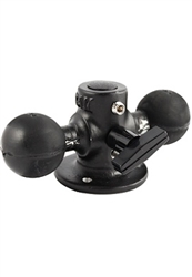 2.5 Inch Diameter Base with Two 1.5 Inch Balls (Optional Third Ball), 5/8" Dia Open Hole and Locking Knob