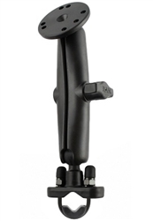 Handlebar Mount with Zinc U-Bolt (Fits .5 to 1.25 Dia.), LONG Sized Length Arm & 2.5 Inch Dia. Plate