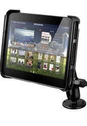 2.5 Inch Diameter Base and Std. Sized Arm with RAM-HOL-TAB-LGU LARGE Universal Tablet Cradle fits MOST 10