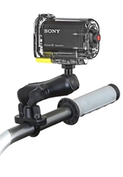 Handlebar Mount with Zinc U-Bolt (Fits .5 to 1.25 Dia.), Standard Sized Length Arm and RAP-B-379U-252025 Video Camera Adapter (Common Use Sony Action Cam)
