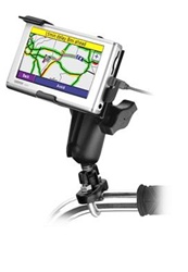 Handlebar Mount with Zinc U-Bolt (Fits .5 to 1.25 Dia.), Standard Sized Length Arm & Garmin RAM-HOL-GA23U Holder (Selected nuvi 600 Series)