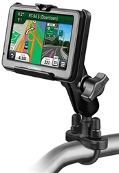 Handlebar Mount with Zinc U-Bolt (Fits .5 to 1.25 Dia.), Standard Sized Length Arm & Garmin RAM-HOL-GA25U Holder (Selected nuvi 200 WIDE & 465 Series)