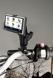 Handlebar Mount with Zinc U-Bolt (Fits .5 to 1.25 Dia.), Standard Sized Length Arm & Garmin RAM-HOL-GA34U Holder (Fits nuvi 1300, 1310T, 1350, 1350T, 1370T, 1390, 1390T, 2455LT, 2455LMT, 2475LT & 2495LMT)