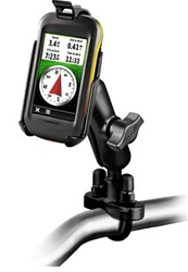 Handlebar Mount with Zinc U-Bolt (Fits .5 to 1.25 Dia.), Standard Sized Length Arm & Garmin RAM-HOL-GA46U Holder for (Selected Montana 600 Series)