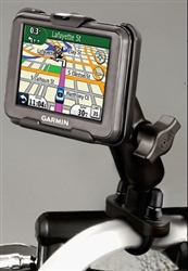 Handlebar Mount with Zinc U-Bolt (Fits .5 to 1.25 Dia.), Standard Sized Length Arm & Garmin RAM-HOL-GA51U Holder for (Selected nuvi 30 Series)