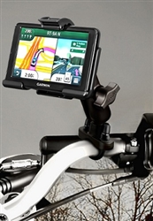 Handlebar Mount with Zinc U-Bolt (Fits .5 to 1.25 Dia.), Standard Sized Length Arm & Garmin RAM-HOL-GA52U Holder (Selected nuvi 2450, 2460, 2555, 2595  Series)