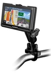 Handlebar Mount with Zinc U-Bolt (Fits .5 to 1.25 Dia.), Standard Sized Length Arm & Garmin RAM-HOL-GA56U Holder (Selected nuvi 42, 44 Series)