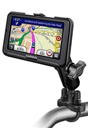 Handlebar Mount with Zinc U-Bolt (Fits .5 to 1.25 Dia.), Standard Sized Length Arm & Garmin RAM-HOL-GA59U Holder (Selected nuvi 2595LM, 2595LMT, 2595LT Series)