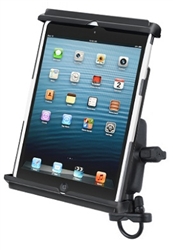 Handlebar Mount with Zinc U-Bolt (Fits .5 to 1.25 Dia.), Standard Sized Length Arm & RAM-HOL-TAB12U Holder for Apple iPad mini: Fits Devices Within the Following Dimensions: Height 6.8" to 9", Max Width 5.68", Depth .125 to 1.0"