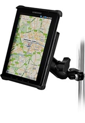 Handlebar Mount with Zinc U-Bolt (Fits .5 to 1.25 Dia.), Standard Sized Length Arm and RAM-HOL-TAB2U Universal Tablet Cradle (Fits Devices Within the Following Dimensions: Height 6.8