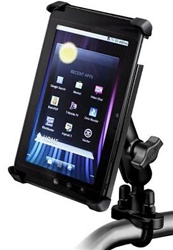 Handlebar Mount with Zinc U-Bolt (Fits .5 to 1.25 Dia.), Standard Sized Length Arm and RAM-HOL-TAB5U Universal Cradle for Tablets WITHOUT Case/Cover/Skin Including: BlackBerry PlayBook, Dell Streak 7, Samsung Galaxy, Barnes & Noble NOOKcolor