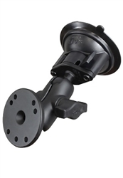 Single 3.25" Dia. Suction Cup Base with Twist Lock, Aluminum SHORT Length Sized Arm and 2.5" Dia. Plate (Medium Duty)