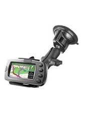 Single 3.25" Dia. Suction Cup Base with Twist Lock, Aluminum Standard Length Sized Arm and Garmin RAM-HOL-GA9U Holder (Selected StreetPilot 2600, 2700, 2800 Series)