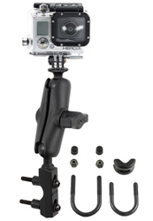 Brake/Clutch Assembly Mount or U-Bolt Handlebar Mount with Standard Sized Arm & RAP-B-202U-GOP1 GoPro Adapter Plate