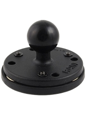 Triple Magnetic Base with Universal 2.5 Inch Round Aluminum Plate with 1 Inch Dia. Rubber Ball (AMPS Hole Compatible)