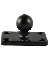 Universal 1.5 Inch * 2.5 Inch Aluminum Plate with 1 Inch Ball (4-Hole Pattern of 1" x 2" Center to Center)