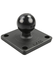 2 Inch x 2 Inch Aluminum Plate with 1 Inch Dia. Ball (4-Hole Pattern of 1.5" x 1.5" Center to Center)