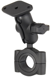 RAM Torque Handlebar/Rail Base (Fits 1 1/8" to 1.5" Diameter) with 1" Ball,  SHORT Sized Length Arm & Diamond Ball Plate