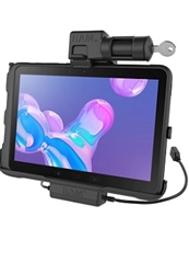 RAM EZ-Roll'r Power + Data Key-Locking Cradle for Samsung Tab Active Pro & Active4 Pro