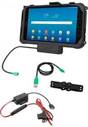 RAM Skin Powered Cradle for Samsung Tab Active2 and Tab Active3 with Charger