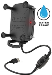 RAM Tough-Charge Universal X-Grip Tech Waterproof Wireless Charging Holder (Fits Large Sized Smartphones with Device Width from 2.375