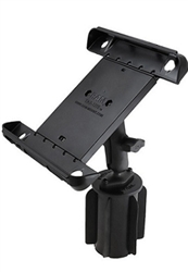 RAM-A-Can Cup Holder Mount with RAM-HOL-TAB-LGU LARGE Universal Tablet Cradle fits MOST 10