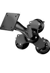 Triple 3.25" Dia. Suction Cup Base with Twist Lock, Standard Sized Length Arm and 75/100mm VESA Plate (Heavy Duty)