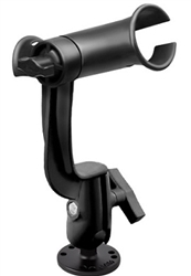 RAM-TUBE Jr. Fishing Rod Holder with RAM-ROD Revolution Ratchet/Socket System and Round Flat Surface Base