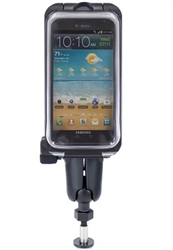 Harley Davidson Mirror Post Base (Fits Select Touring Models 2008-2013), Standard Sized Length Arm & LARGE RAM-HOL-AQ7-2COU Aqua Box Pro 20 Waterproof Smartphone Holder