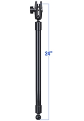 RAM Composite 24 Inch Overall Length Extension Pole with 1 Inch Ball and Double Socket Arm