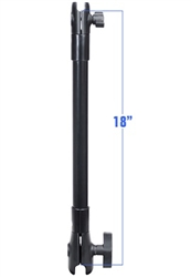 RAM Composite 18 Inch Overall Length Extension Pole with 1 Inch Ball and 1.5 Inch Ball Socket Ends